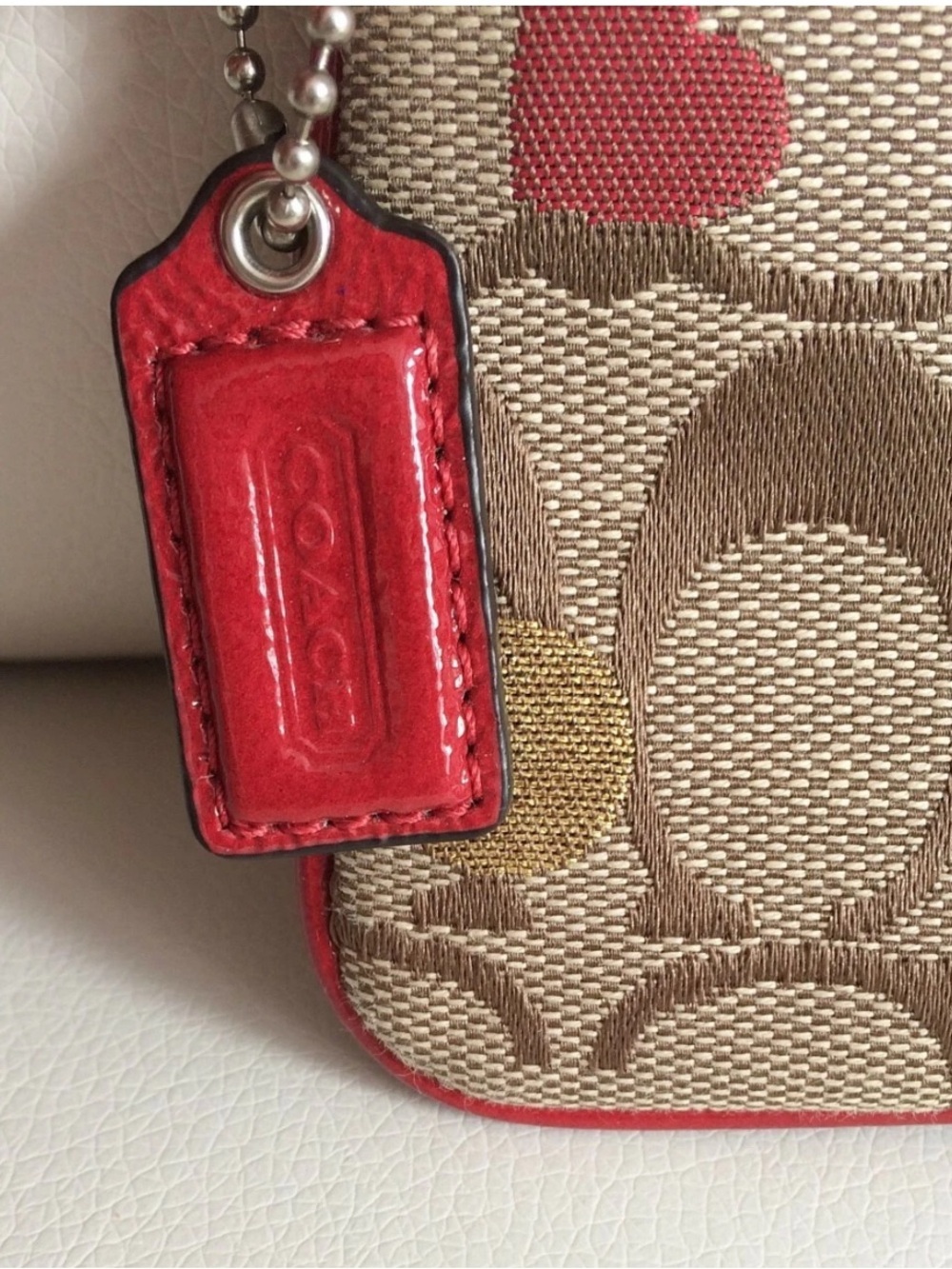 🍒COACH Purse Y2k Poppy Red Heart
Signature Lurex Wristlet🍒 - Picture 14 of 16